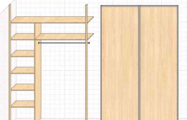 Встроенный шкаф купе на 1600-2500-600