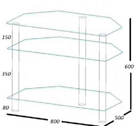 Тумба под телевизор. Стеклянная